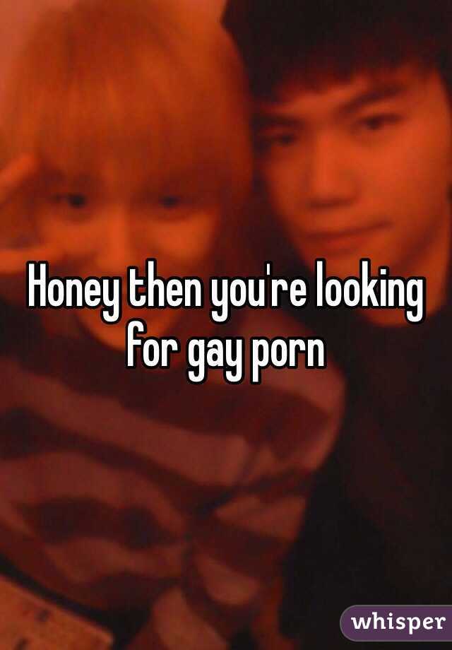 Honey then you're looking for gay porn