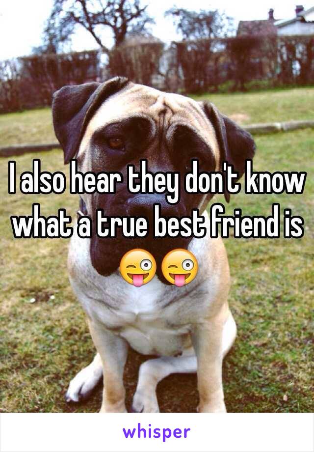 I also hear they don't know what a true best friend is 😜😜 