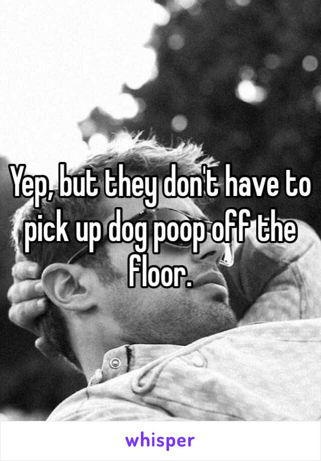 Yep, but they don't have to pick up dog poop off the floor. 