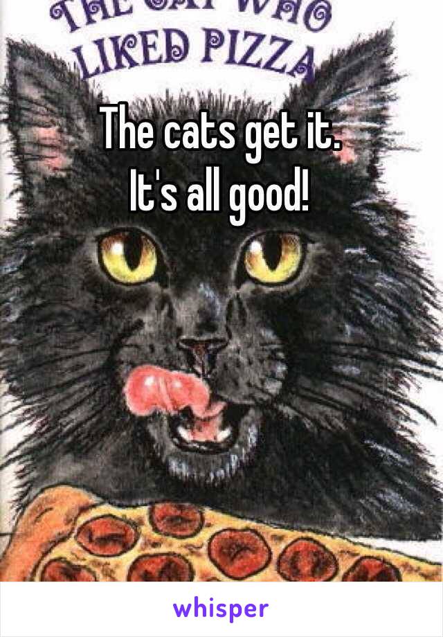 The cats get it.
It's all good!