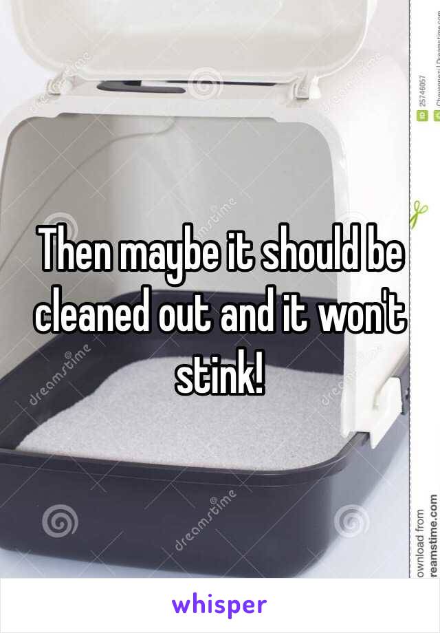 Then maybe it should be cleaned out and it won't stink!
