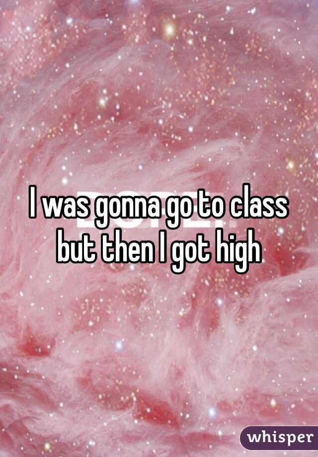 I was gonna go to class but then I got high