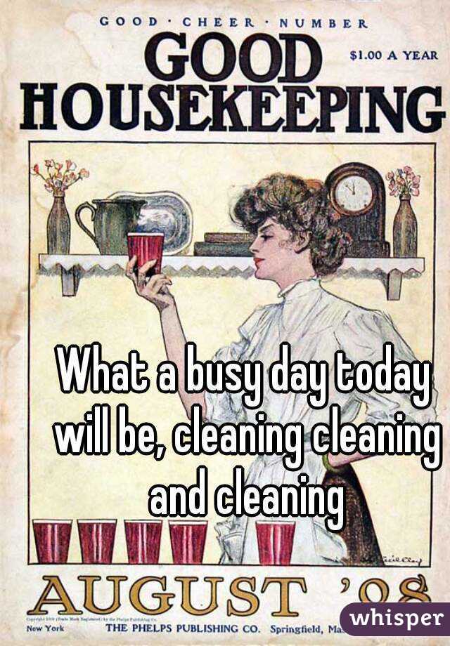 What a busy day today will be, cleaning cleaning and cleaning