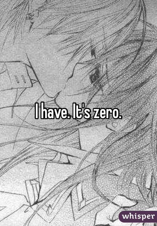 I have. It's zero.