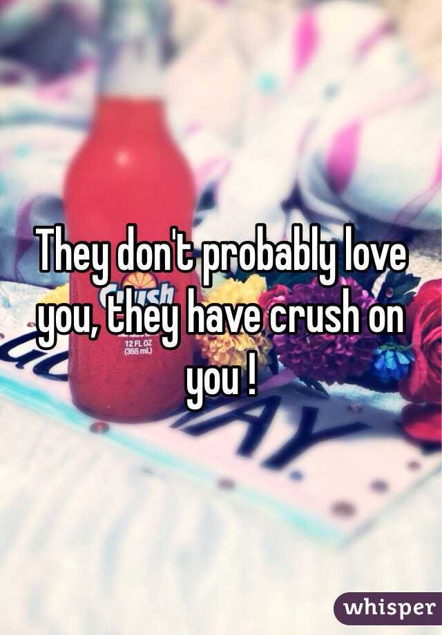 They don't probably love you, they have crush on you ! 
