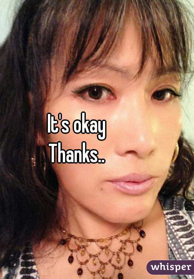 It's okay
Thanks..