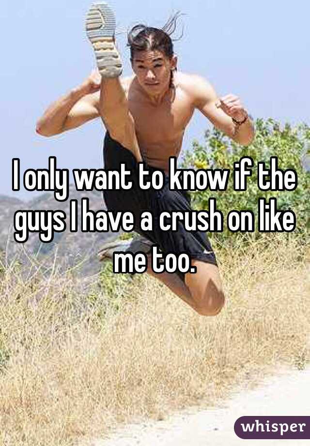I only want to know if the guys I have a crush on like me too.