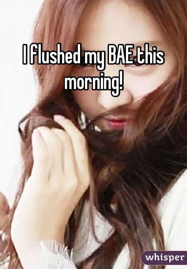 I flushed my BAE this morning! 