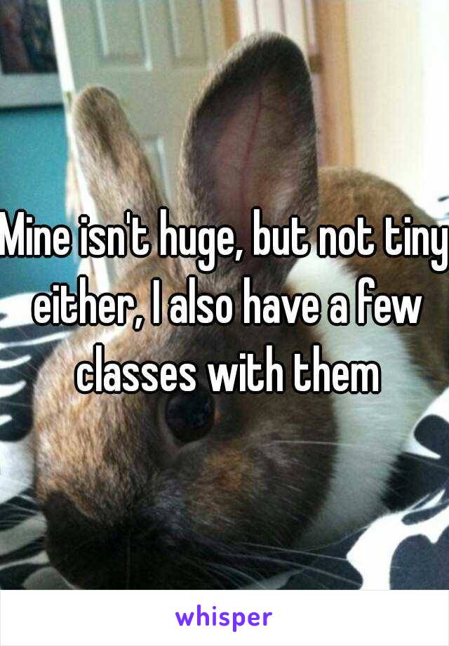 Mine isn't huge, but not tiny either, I also have a few classes with them