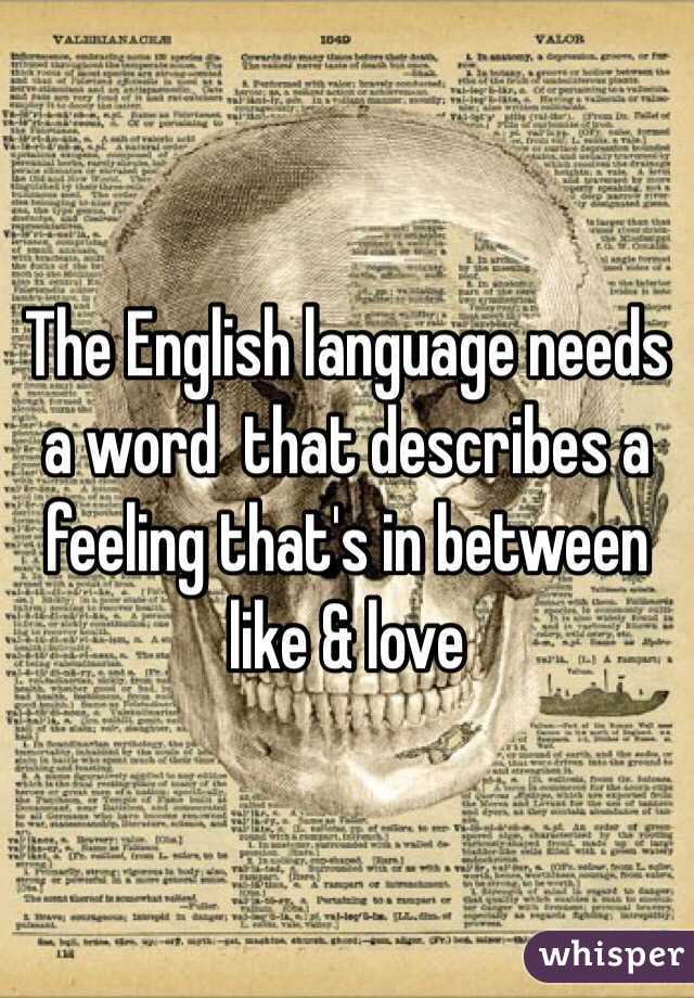 The English language needs a word  that describes a feeling that's in between like & love 