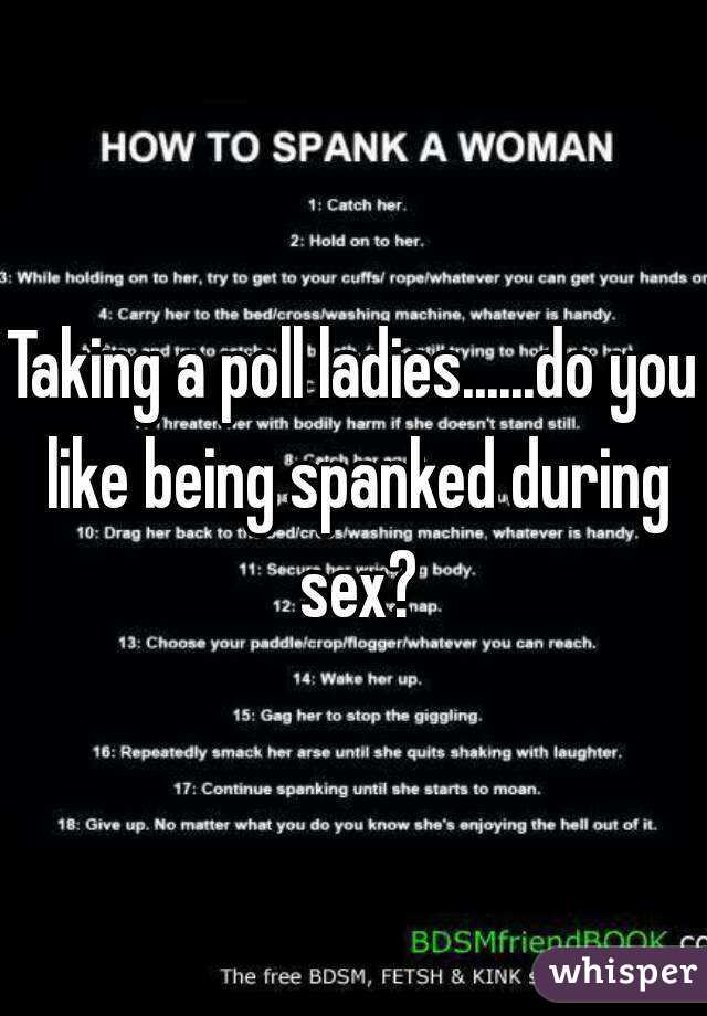 Taking a poll ladies......do you like being spanked during sex?