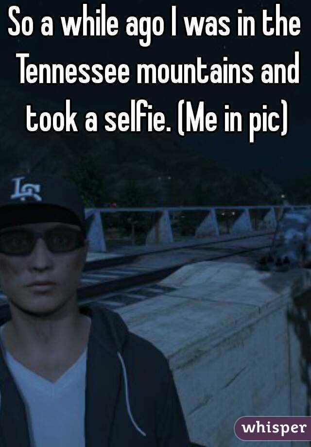 So a while ago I was in the Tennessee mountains and took a selfie. (Me in pic)