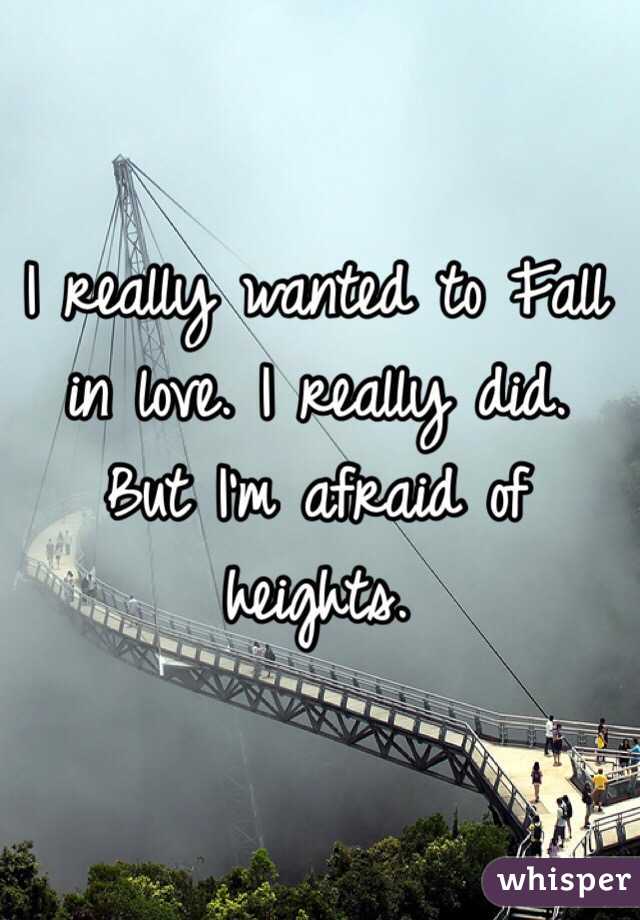 I really wanted to Fall in love. I really did. But I'm afraid of heights. 