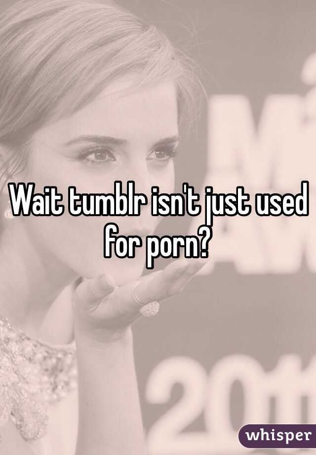 Wait tumblr isn't just used for porn?