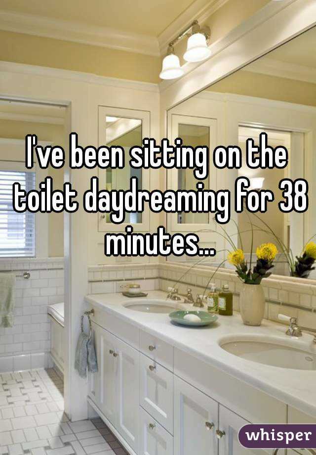 I've been sitting on the toilet daydreaming for 38 minutes...