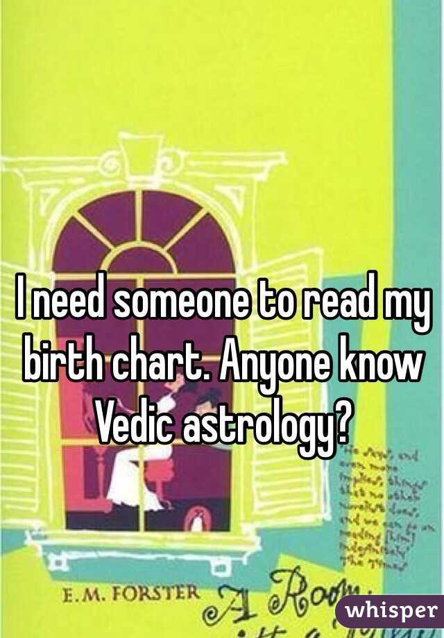 I need someone to read my birth chart. Anyone know Vedic astrology?