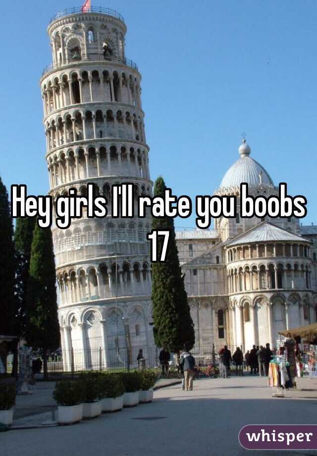 Hey girls I'll rate you boobs
17 