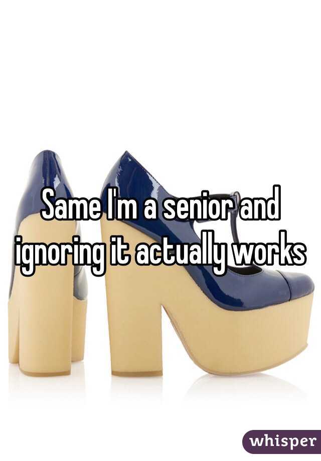 Same I'm a senior and ignoring it actually works 
