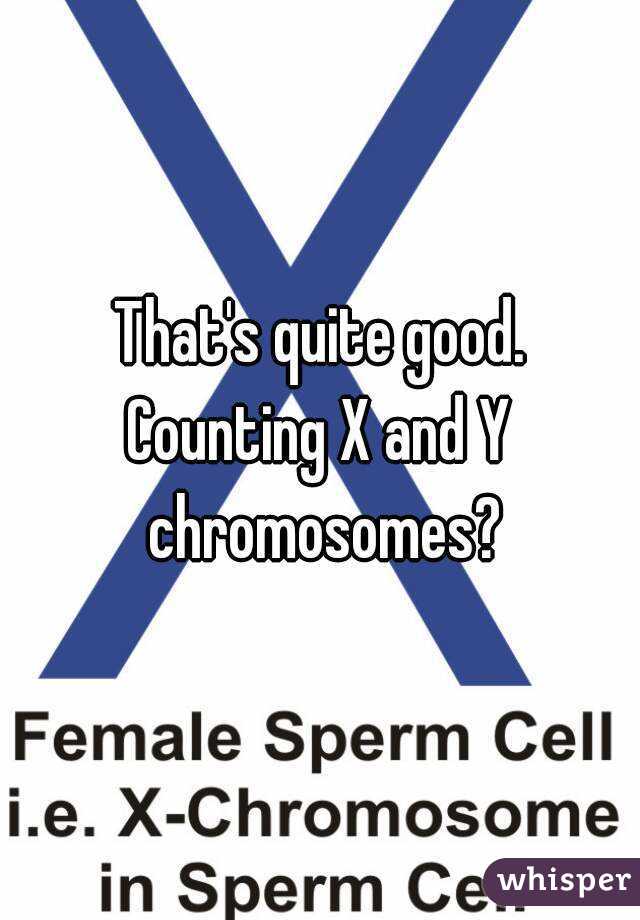 That's quite good.
Counting X and Y chromosomes?