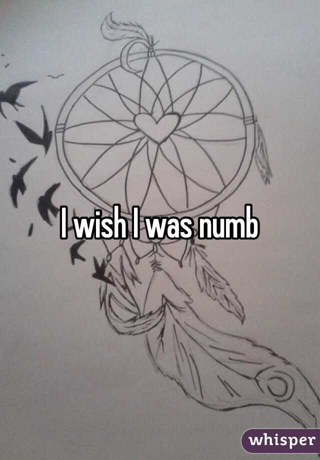 I wish I was numb