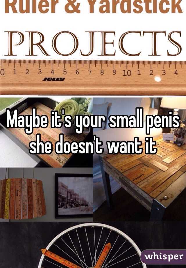 Maybe it's your small penis she doesn't want it
