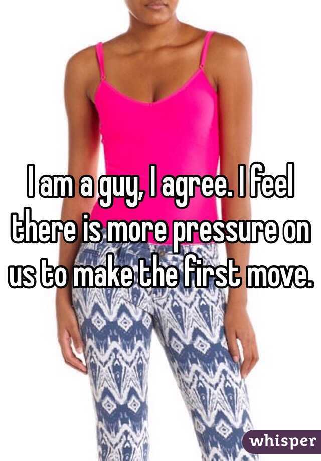 I am a guy, I agree. I feel there is more pressure on us to make the first move.