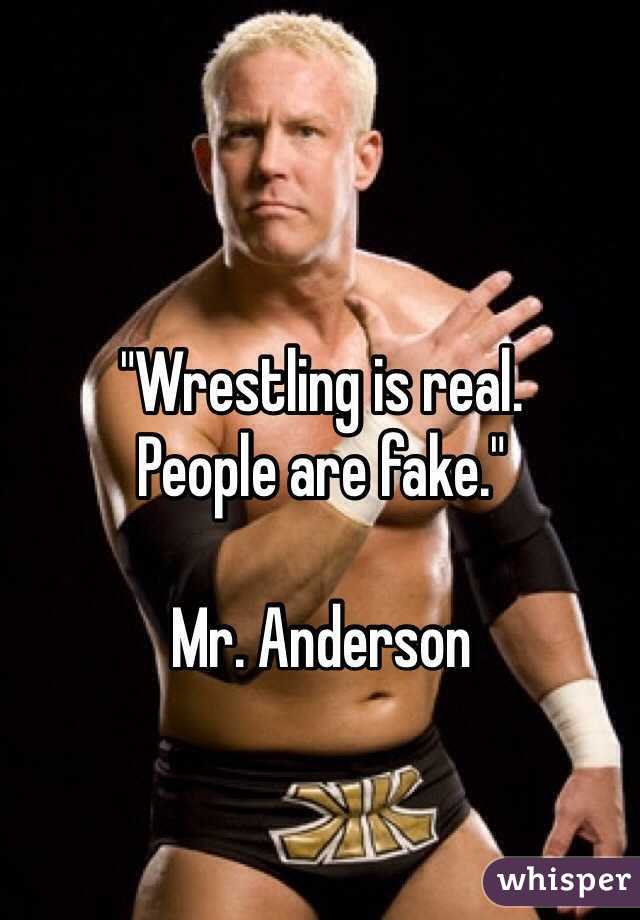 "Wrestling is real.
People are fake."

Mr. Anderson