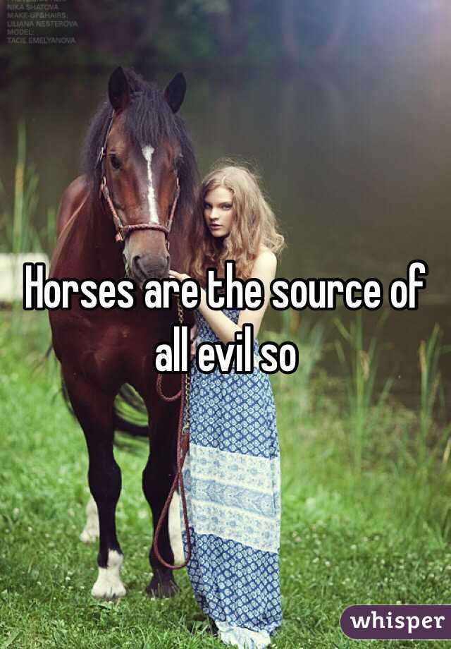 Horses are the source of all evil so