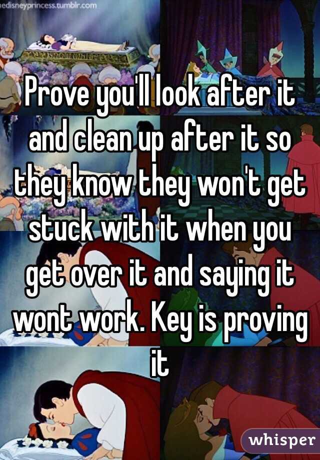 Prove you'll look after it and clean up after it so they know they won't get stuck with it when you get over it and saying it wont work. Key is proving it 