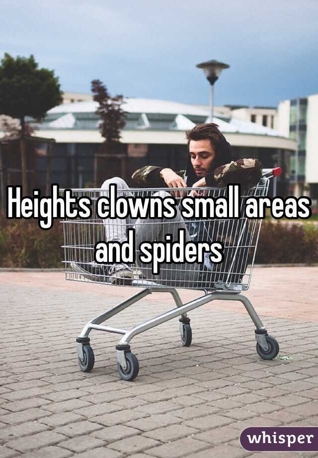 Heights clowns small areas and spiders