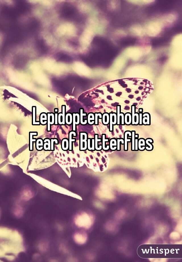 Lepidopterophobia
Fear of Butterflies