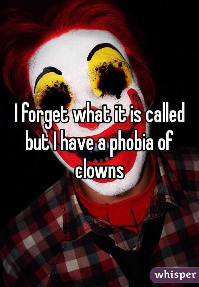 I forget what it is called but I have a phobia of clowns