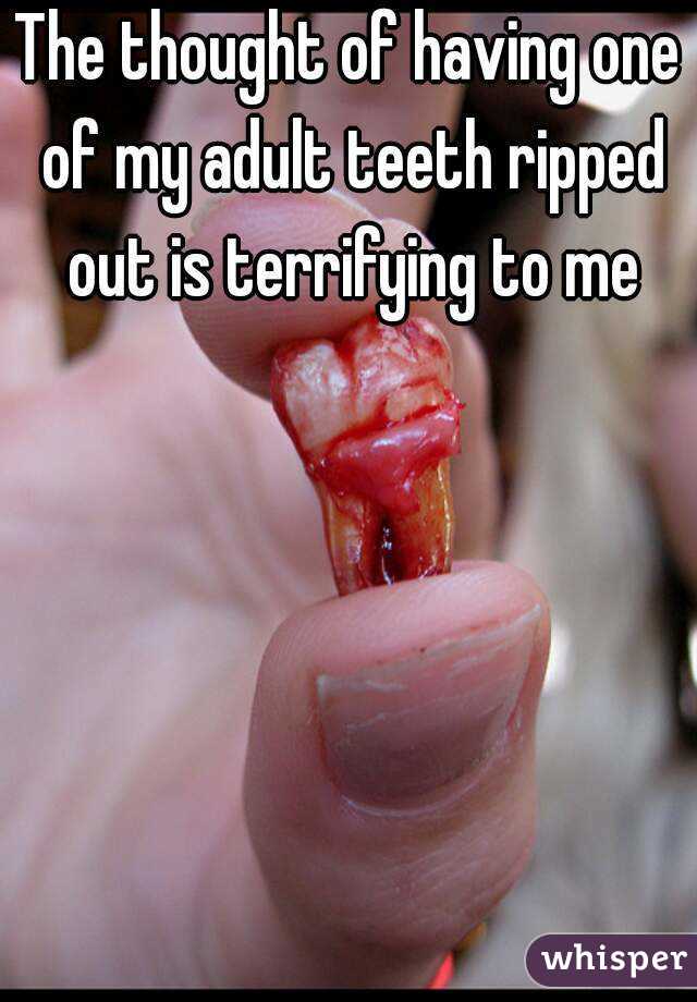 The thought of having one of my adult teeth ripped out is terrifying to me