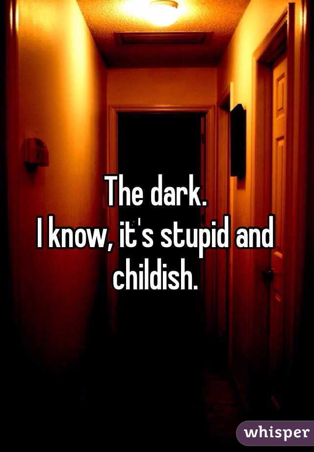 The dark.
I know, it's stupid and childish.