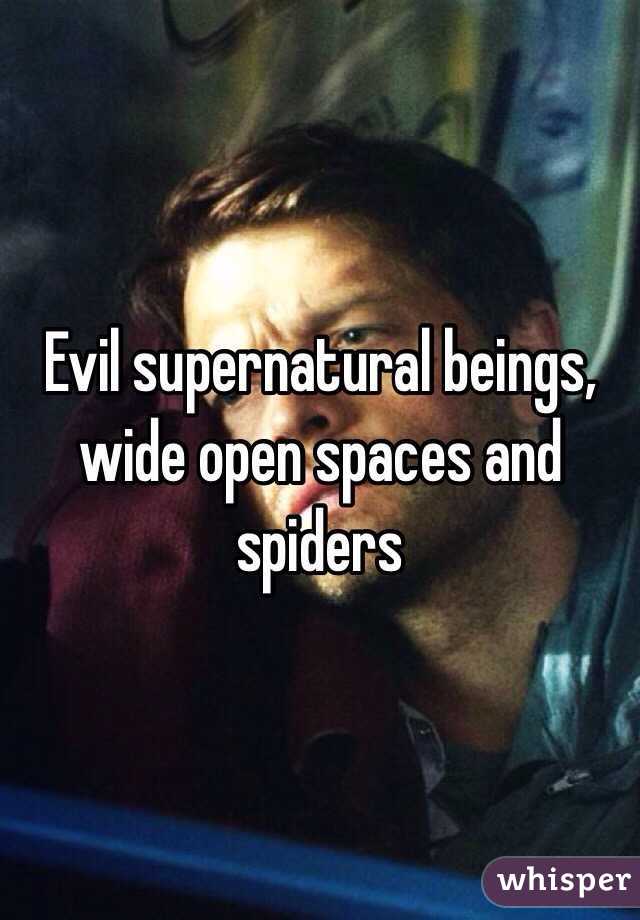 Evil supernatural beings, wide open spaces and spiders