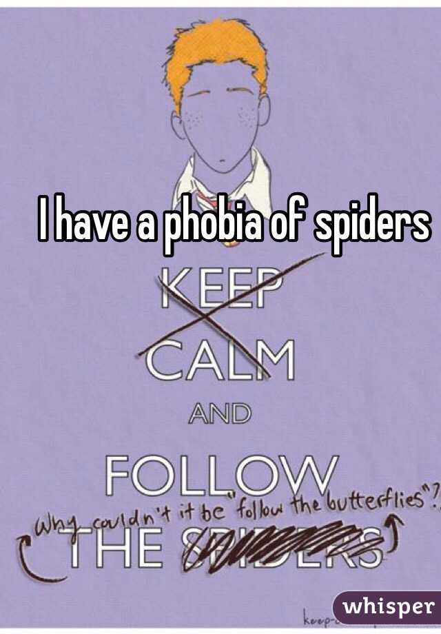 I have a phobia of spiders 