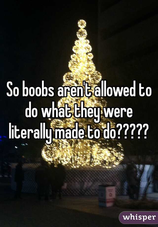 So boobs aren't allowed to do what they were literally made to do?????