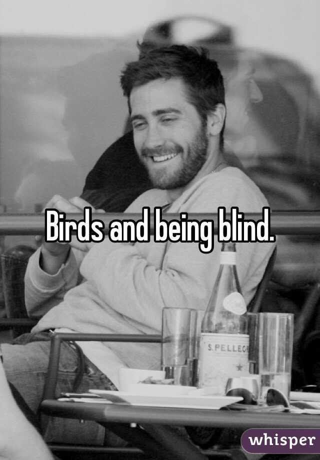 Birds and being blind.