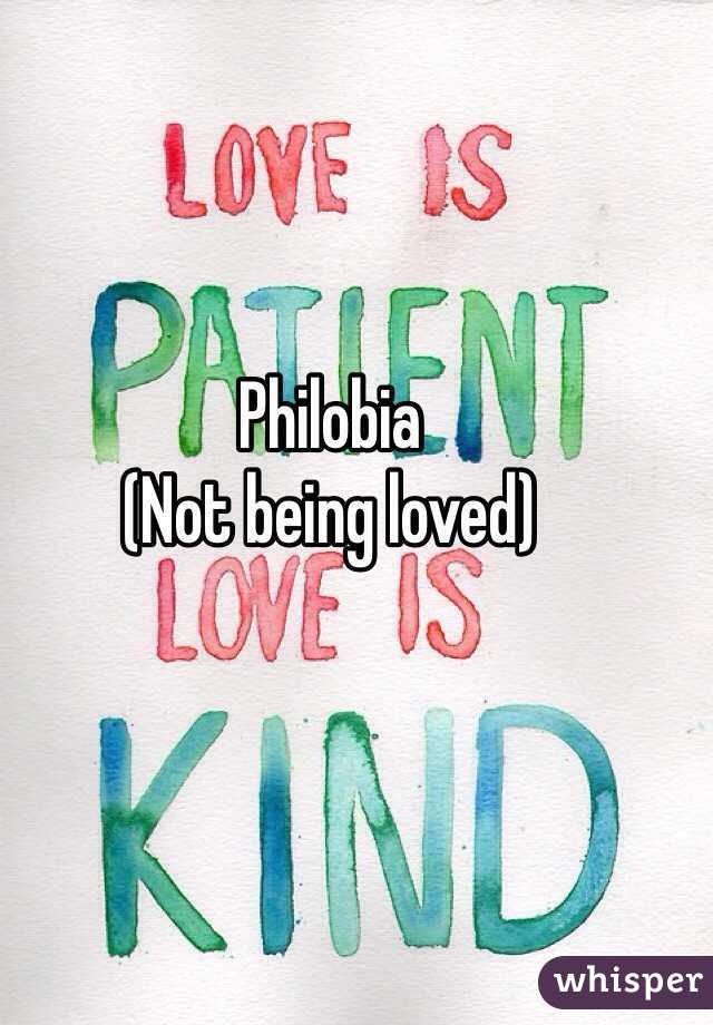 Philobia
(Not being loved)