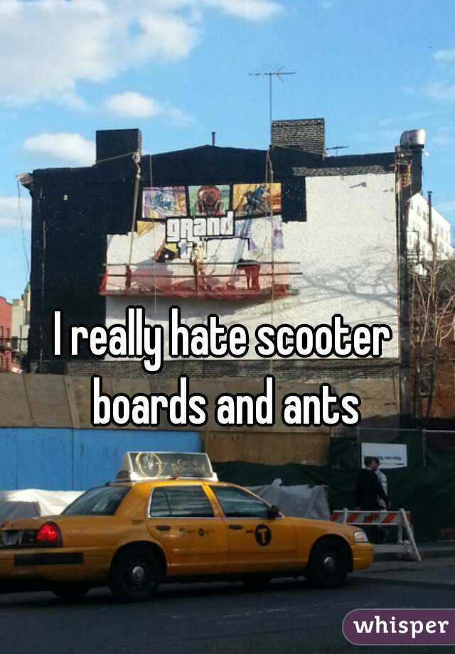 I really hate scooter boards and ants