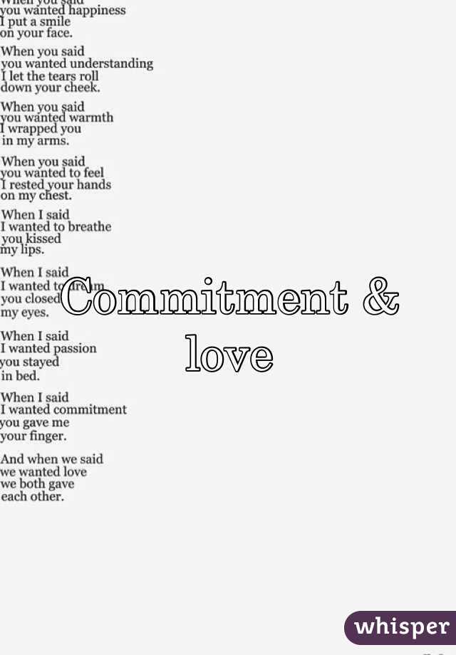 Commitment & love