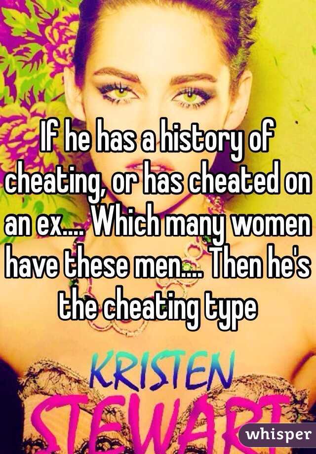 If he has a history of cheating, or has cheated on an ex.... Which many women have these men.... Then he's the cheating type