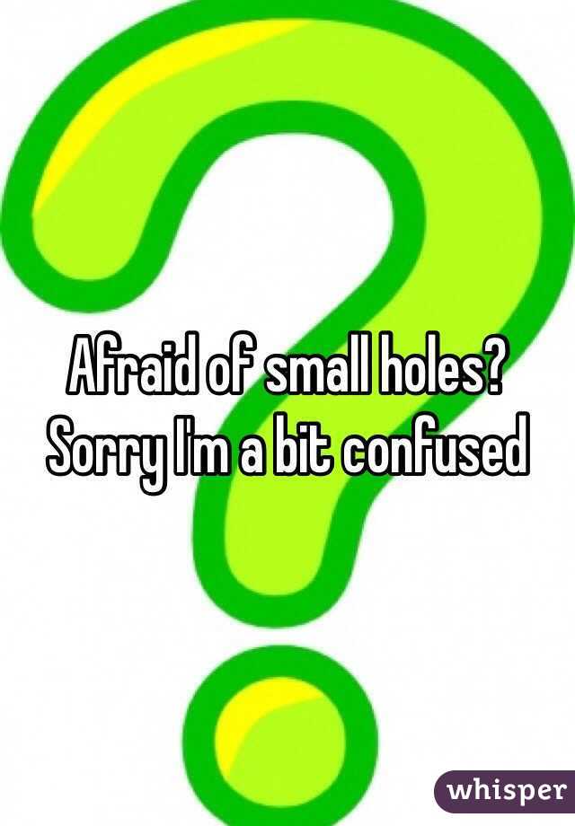 Afraid of small holes? Sorry I'm a bit confused