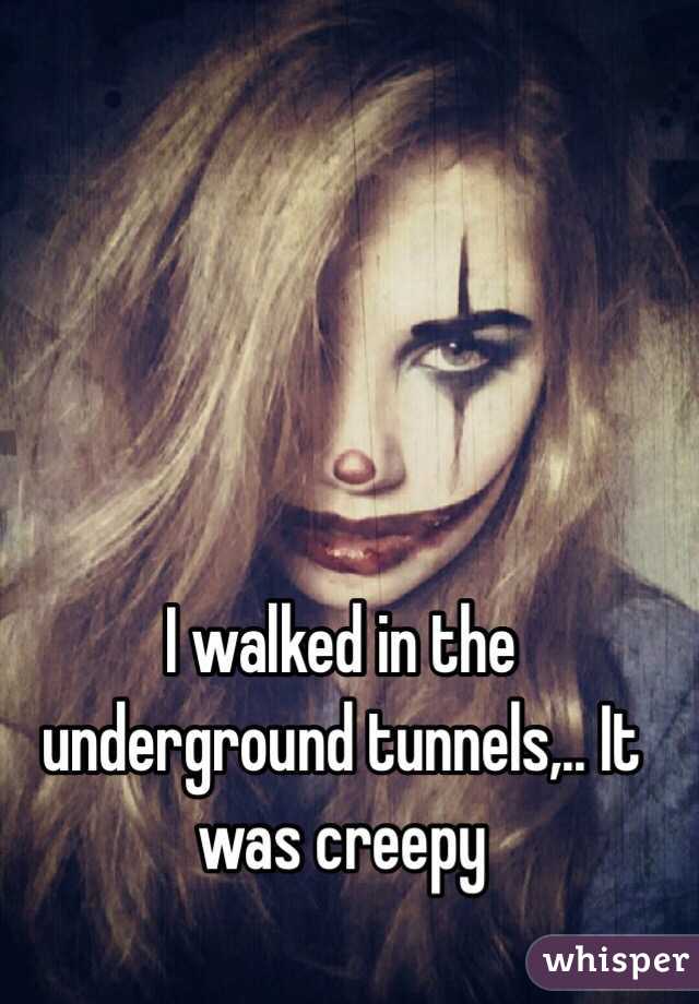 I walked in the underground tunnels,.. It was creepy 
