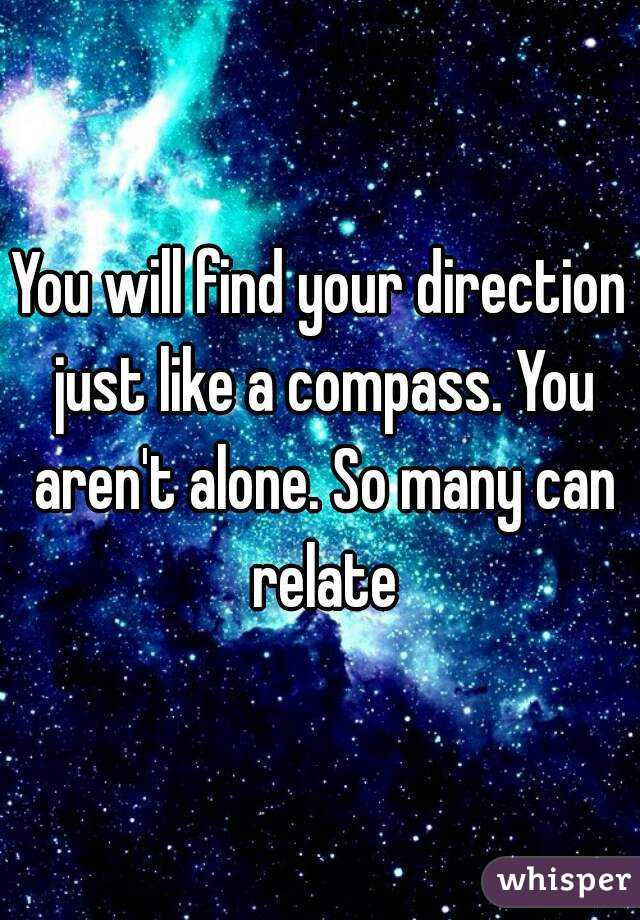 You will find your direction just like a compass. You aren't alone. So many can relate