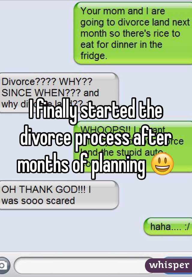 I finally started the divorce process after months of planning 😃