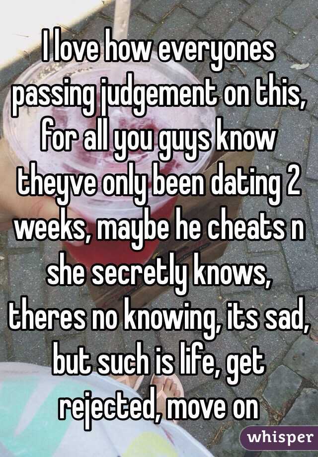 I love how everyones passing judgement on this, for all you guys know theyve only been dating 2 weeks, maybe he cheats n she secretly knows, theres no knowing, its sad, but such is life, get rejected, move on