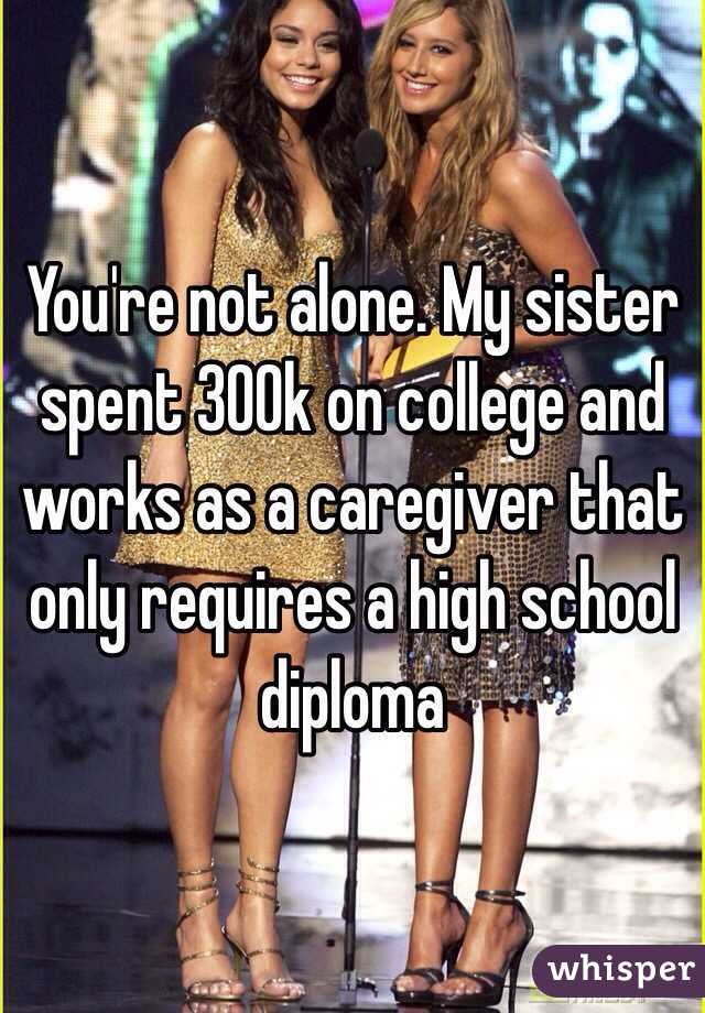 You're not alone. My sister spent 300k on college and works as a caregiver that only requires a high school diploma 