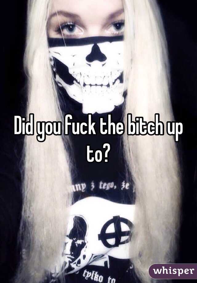 Did you fuck the bitch up to? 