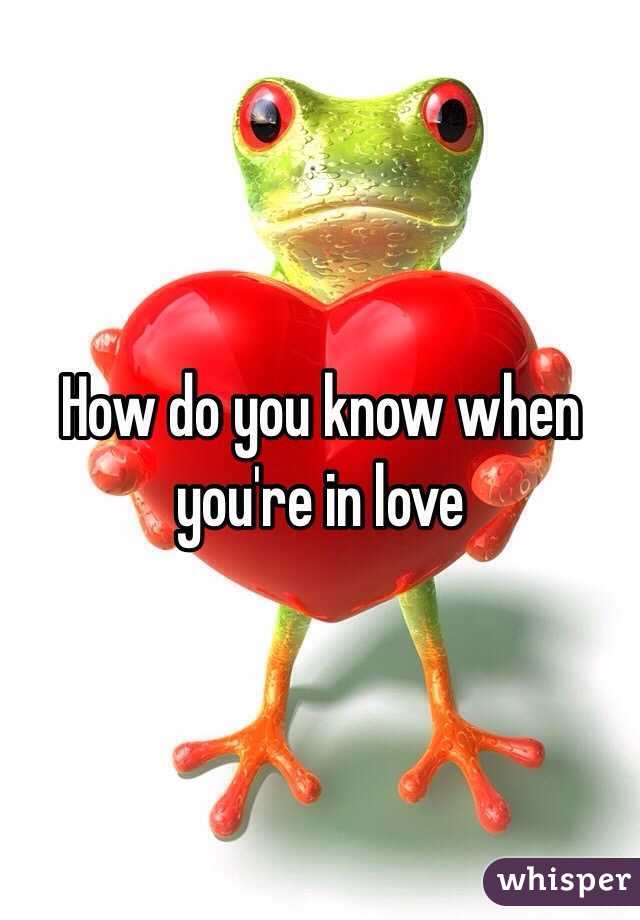 How do you know when you're in love
